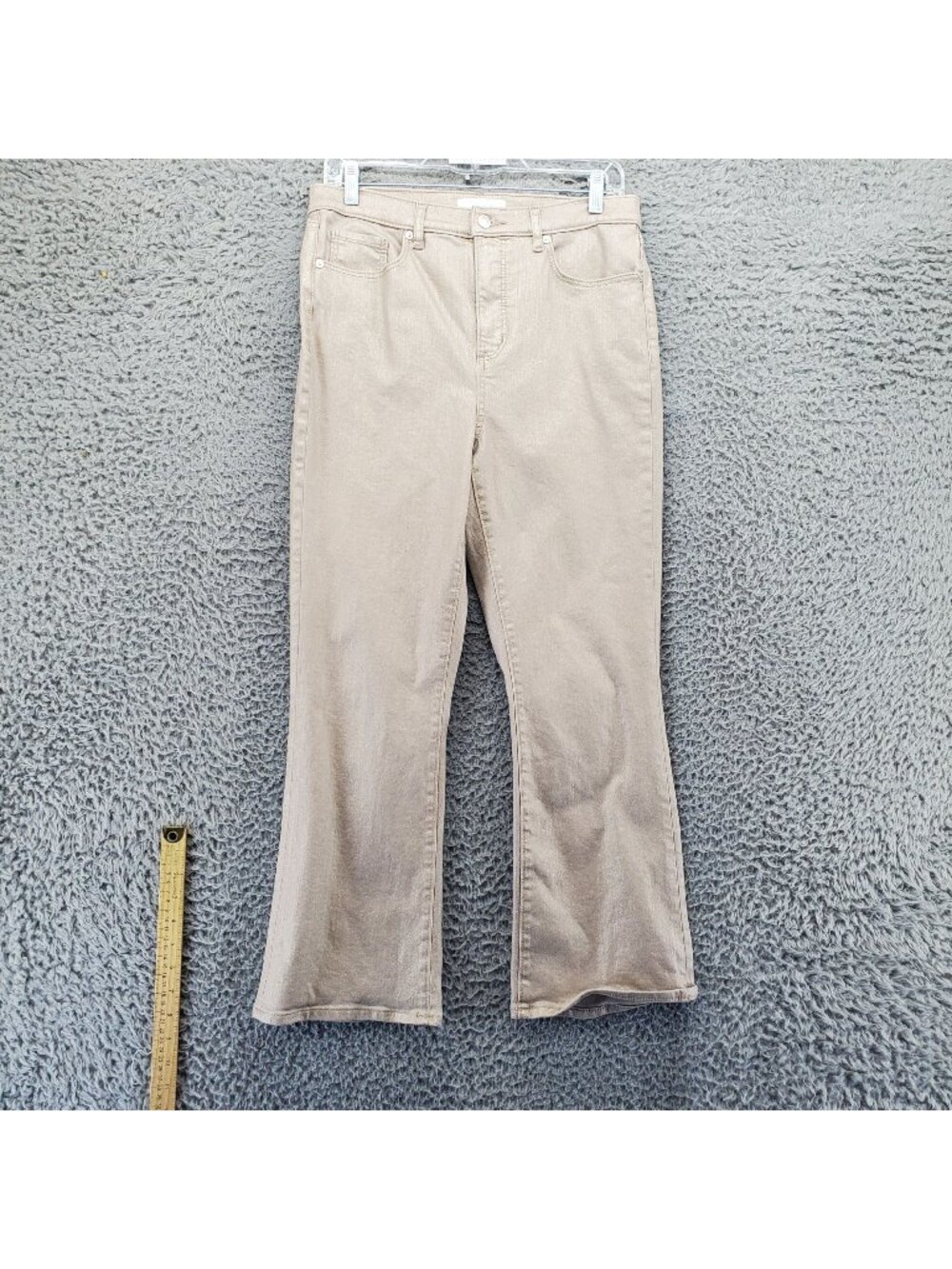 Loft Jeans Womens 29/8 Tan The Kick Crop Flared Stretch Denim
